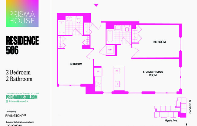 2 beds, 2 baths, $5,825, Unit 506