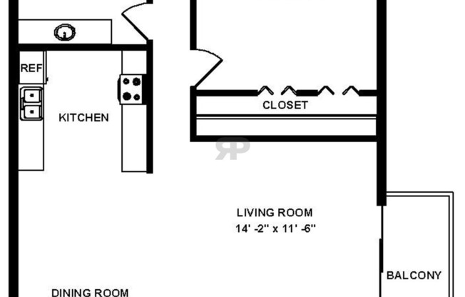 Garden Level: Beds - 1: Baths - 1: SqFt Range - 595 to 595