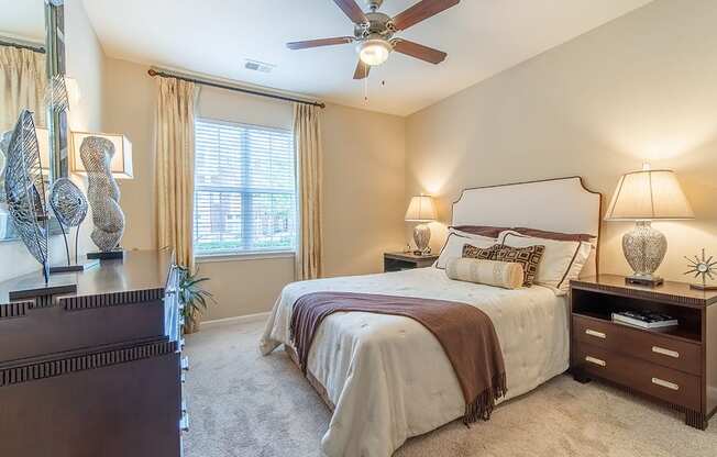 Comfortable Bedroom With Large Window at Rose Heights Apartments, Raleigh, 27613