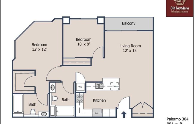 2 beds, 2 baths, 879 sqft, $4,050, Unit 304 P