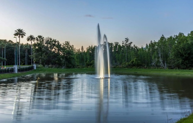 Twilight Fountain View at The Oasis at Highwoods Preserve, Tampa, FL