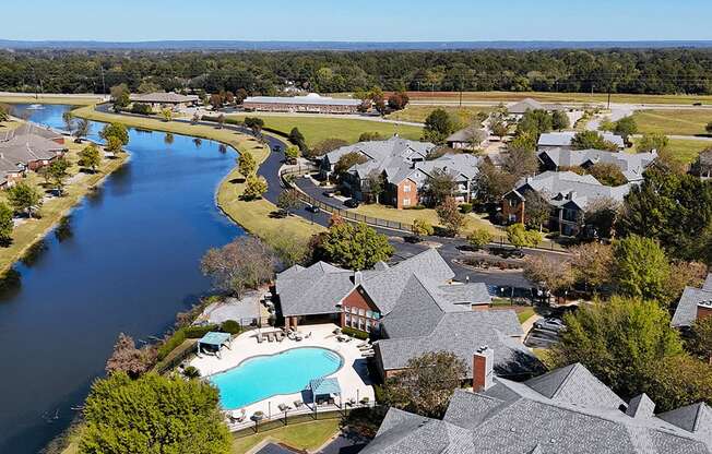 apartment complex with beautiful landscaping