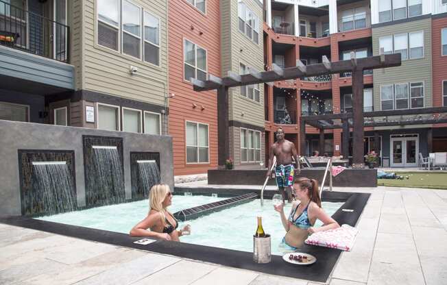 Hot Tub Vista at the Heights of Eastwood Apartments near Eastwood Towne Center