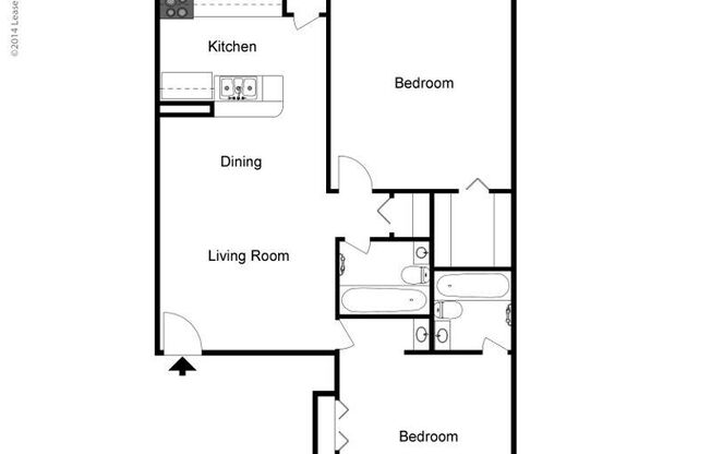2 beds, 2 baths, 963 sqft, $1,515