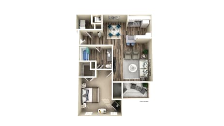 1 bed, 1 bath, 801 sqft, $1,359