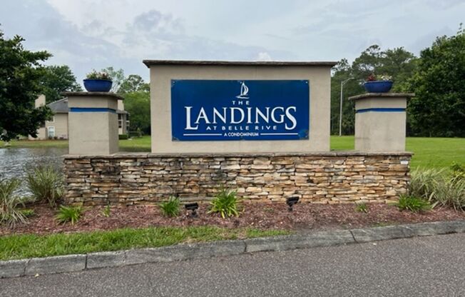 Enjoy serene water views and a prime location in this beautifully updated 1-bedroom, 1-bath condo in The Landings of Belle Rive.