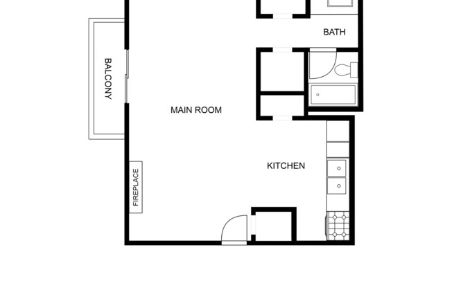Studio, 1 bath, 504 sqft, $950, Unit Unit 1411