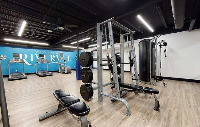 Fitness Center With Modern Equipment at Vinings RiverVue, Atlanta, GA, 30339