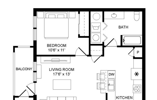 1 bed, 1 bath, 647 sqft, $1,499, Unit 303B