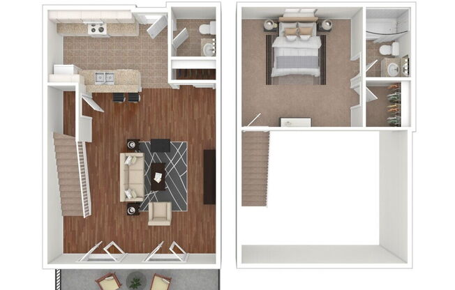 1 bed, 1.5 baths, 758 sqft, $2,792