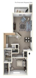 1 bed, 1 bath, 712 sqft, $784