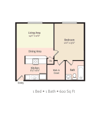 1 bed, 1 bath, 600 sqft, $1,139