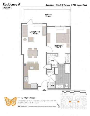 1 bed, 1 bath, 794 sqft, $2,620
