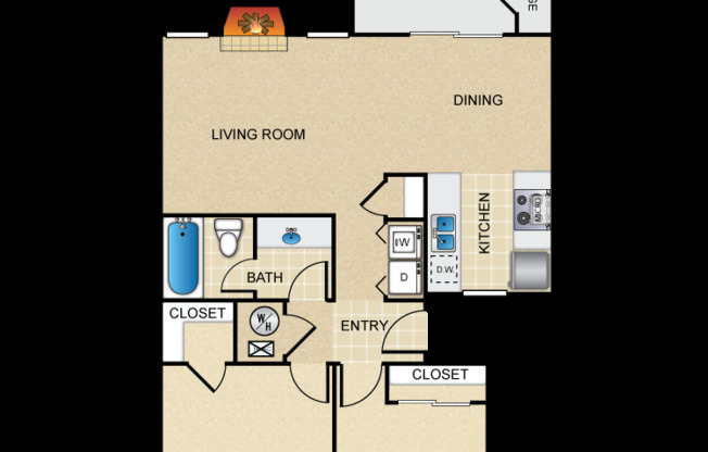 2 beds, 1 bath, 875 sqft, $1,590, Unit 445-238
