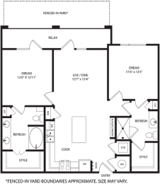 2 beds, 2 baths, 1,091 sqft, $2,529