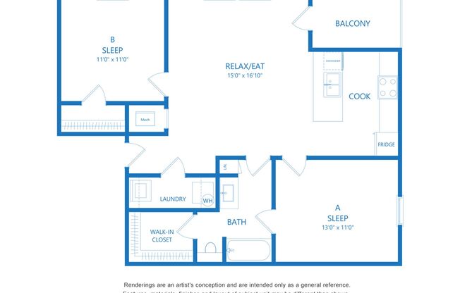 2 beds, 1 bath, 891 sqft, $1,320, Unit E324