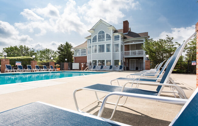 Pool Side Relaxing Area at Sundance At The Crossings Apartments, Indianapolis, IN, 46237