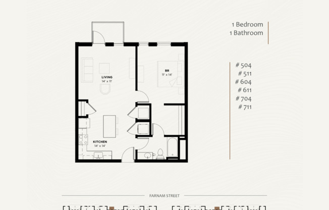 1 bed, 1 bath, 782 sqft, $1,825, Unit 611