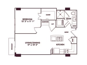 1 bed, 1 bath, 698 sqft, $1,647