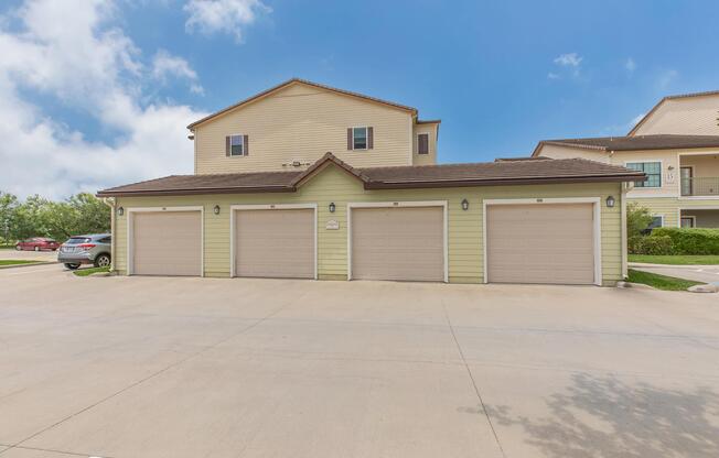 a small house in a parking lot