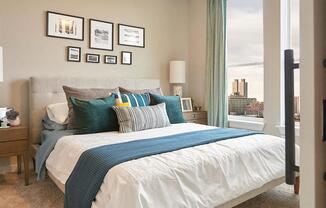 Spacious Bedroom With Comfortable Bed at Link Apartments® Canvas, Atlanta, 30312