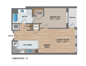 1 bed, 1 bath, 744 sqft, $2,643