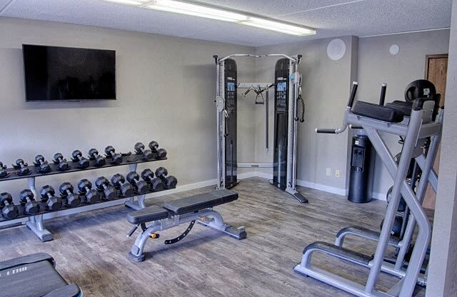 Fitness Center With Modern Equipment at Creek Point Apartments, Hopkins, Minnesota