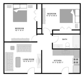 2 beds, 1 bath, 725 sqft, $1,700