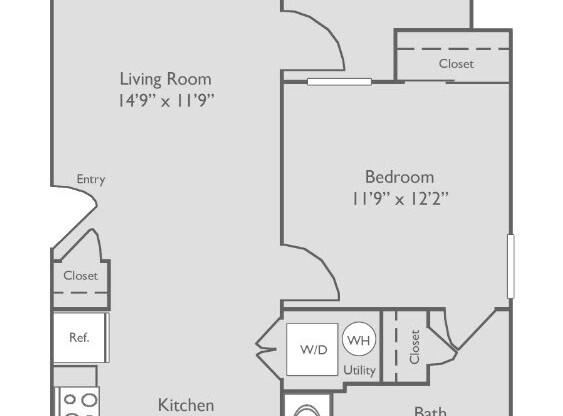 1 bed, 1 bath, 611 sqft, $1,089