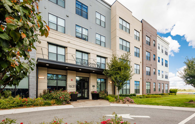 A modern building with the number 1631 on the front.