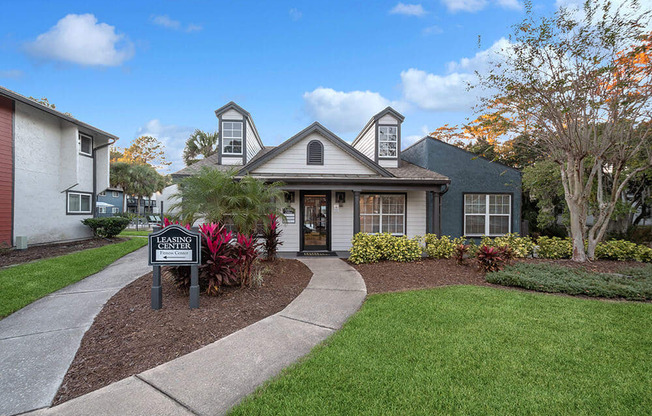 Exterior Community Building and Landscape at Heron Walk Apartments in Jacksonville, FL.