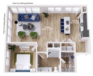 1 bed, 1 bath, 997 sqft, $3,800