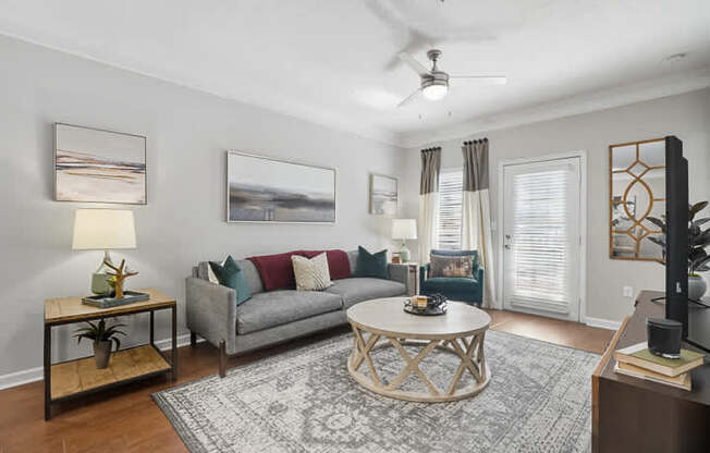 Glen at Alexander living room couch and table