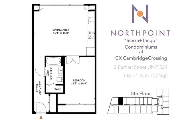 1 bed, 1 bath, 702 sqft, $3,200, Unit 524