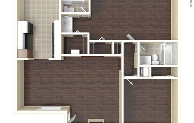 2 beds, 2 baths, 1,111 sqft, $1,665