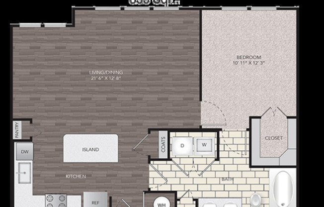 1 bed, 1 bath, 835 sqft, $1,412