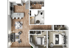 2 beds, 2 baths, 948 sqft, $1,310, Unit 1-C410