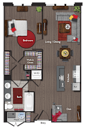 1 bed, 1 bath, 886 sqft, $3,357