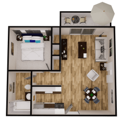 1 bed, 1 bath, 608 sqft, $1,176