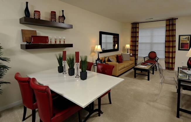 Living/Dining Areas Large Enough to Accommodate a Full Dining Table