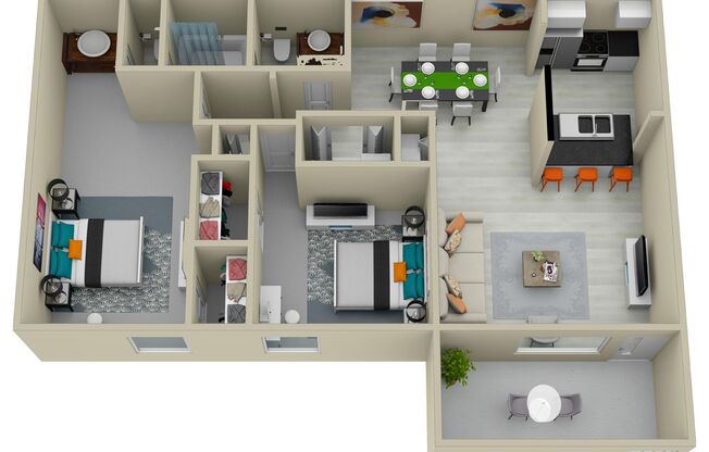 2 beds, 1.5 baths, 1,001 sqft, $1,150, Unit 2314D
