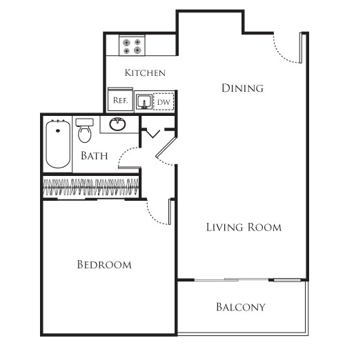 1 bed, 1 bath, 691 sqft, $2,461, Unit 303