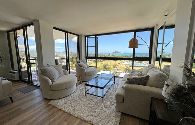 Stunning Panoramic Ocean Views! Fully furnished, fully renovated, 2 bedroom, 2 bathroom unit at Windward Passage