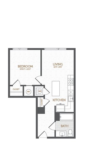 1 bed, 1 bath, 612 sqft, $3,232