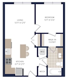 1 bed, 1 bath, 552 sqft, $1,765