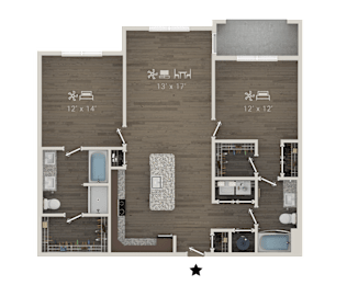 2 beds, 2 baths, 1,246 sqft, $2,401