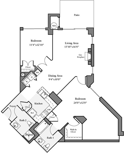 2 beds, 2 baths, 1,235 sqft, $3,927, Unit T313