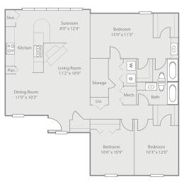 3 beds, 2 baths, 1,623 sqft, $1,374
