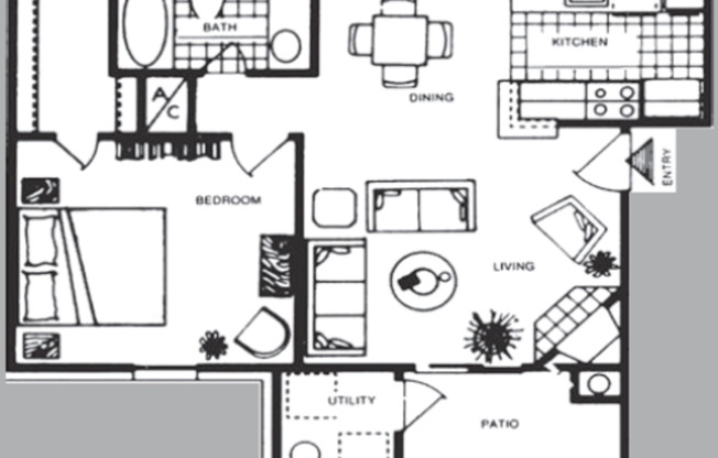 1 bed, 1 bath, 642 sqft, $867