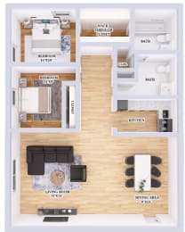 2 beds, 1.5 baths, 850 sqft, $969
